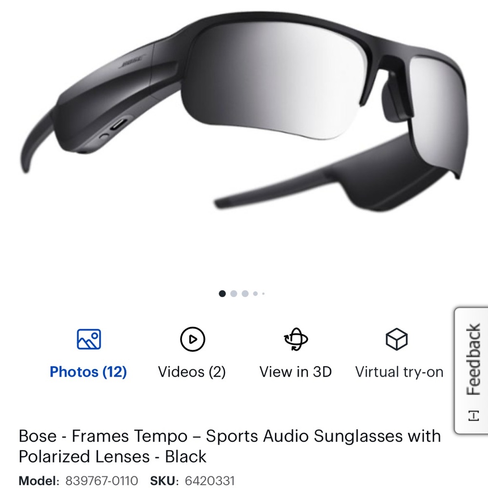 Bose Audio Sunglasses/Safety Glasses